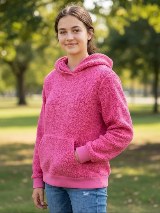 Athleta Other - Athleta Girl Light Pink Sherpa Hoodie Size 12